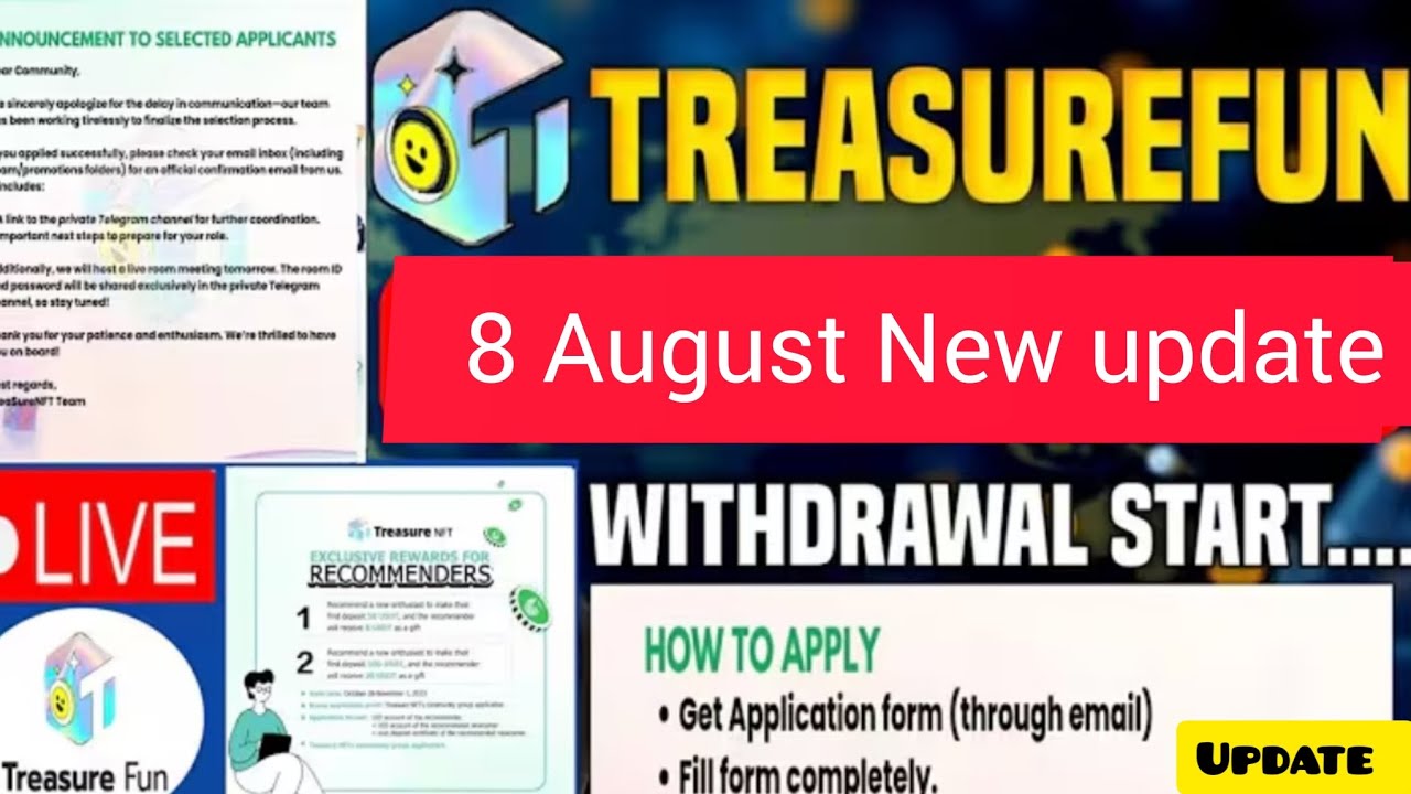Treasure NFT//Treasure Fun New Update today// today sundarlal sir important mitting/ tuft withdrawal