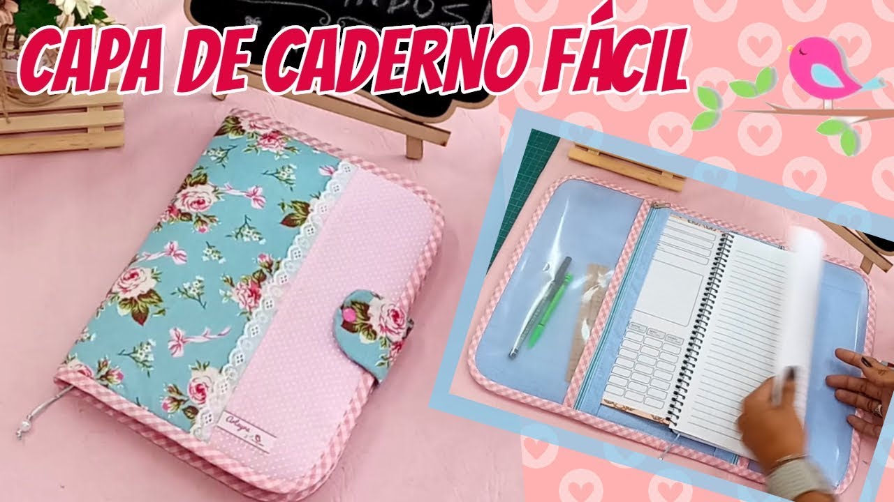 Como Fazer Capa de Caderno Super Fácil - Easy Notebook Cover