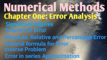 Chapter one:  Error Analysis| General formula for Error