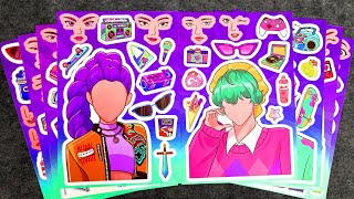KPOP DEMON HUNTERS – SWEET FAMILY of HUNTRIX & SAJA BOYS | Sticker Book DIY 📘🌸
