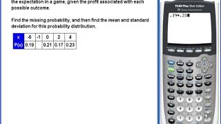 Discrete Probability Distributions: Mean and Standard Deviation