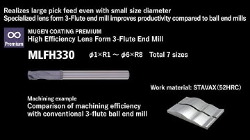 NS TOOL Machining: MLFH330 Comparison of Machining Efficiency with Conventional 3-Flute Ball E/M
