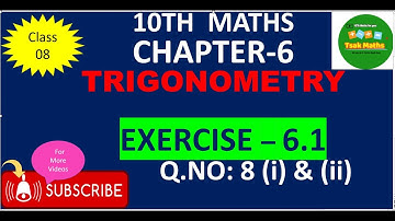 10th  Maths -TRIGONOMETRY ,Ch - 6,Exercise - 6.1,Q.NO : 8(i),(ii) Prove the Identities(New Syllabus)