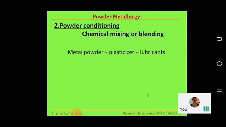 Powder metallurgy -3; chemical mixing or blending