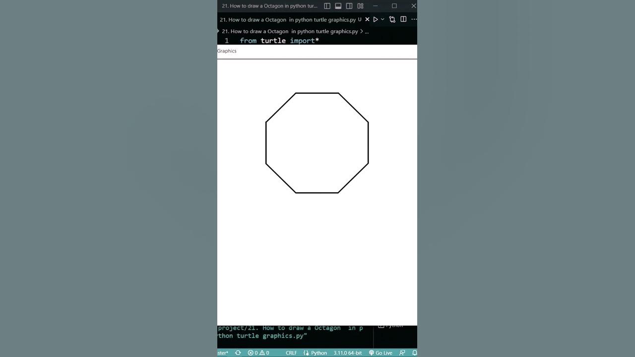 21. How to draw a Octagon in python turtle graphics || #python #turtle ...