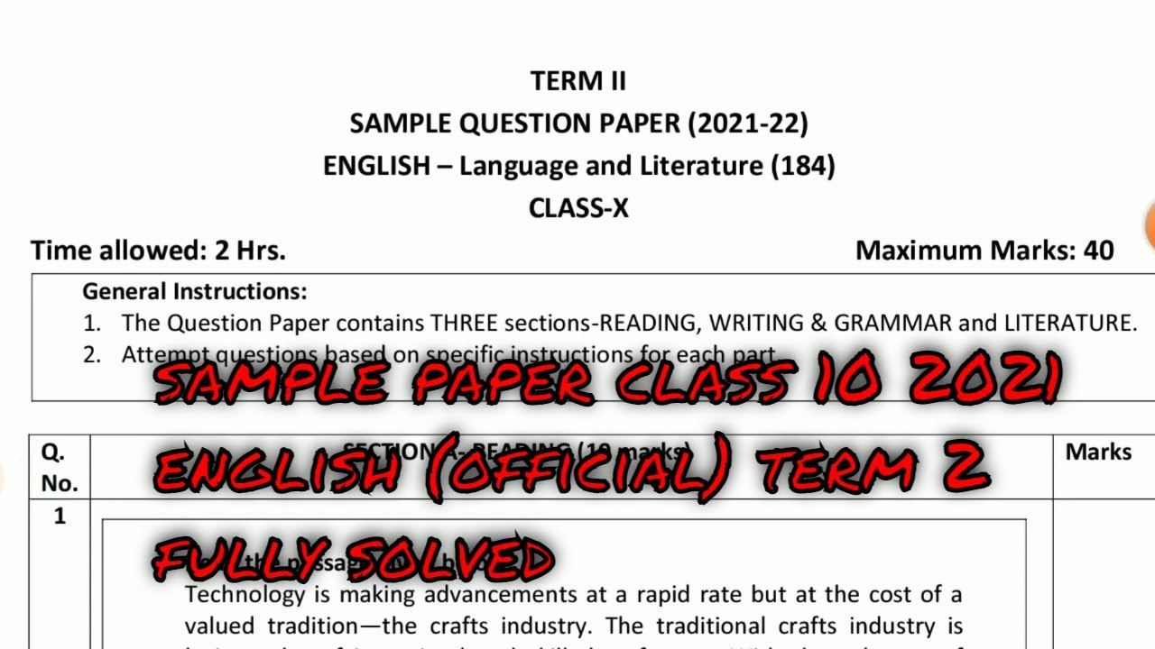 Vivid Class 10 Term 2 Sample Paper Design in 4K Vivid Class 10 Term 2 Sample Paper Design in 4K