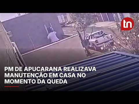 Vídeo mostra PM realizando manutenção antes da queda