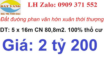 0909371552. Bán đất đường phan văn hớn ấp 5 xã xuân thới thượng huyện hóc môn