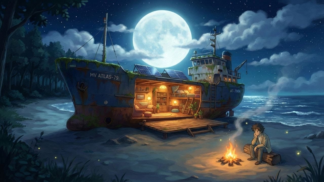 I Built a Luxury Home Inside an Abandoned Ship 🌊 | Cozy Anime Survival