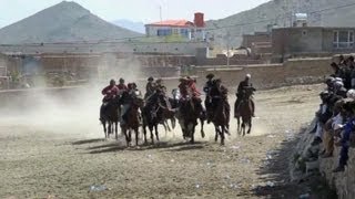 Afghans play traditional Buzkashi game
