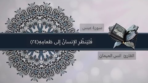 { فلينظر الإنسان الى طعامه..} القارئ انس الميمان 🤍