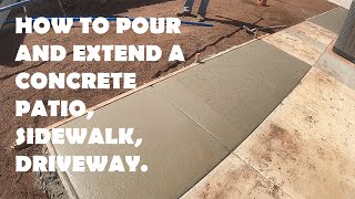 How to extend and pour a Concrete patio/sidewalk/driveway DIY