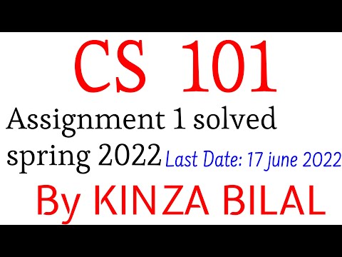 vu cs101 assignment 2 solution 2022
