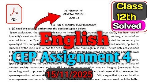 Class 12th CEP Assignment 4 English | English CEP Assignment 4 12th Class #12th #ceptest