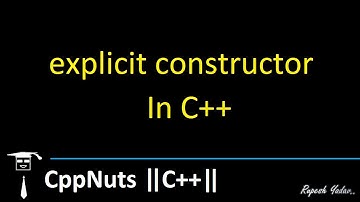 explicit constructor In C++