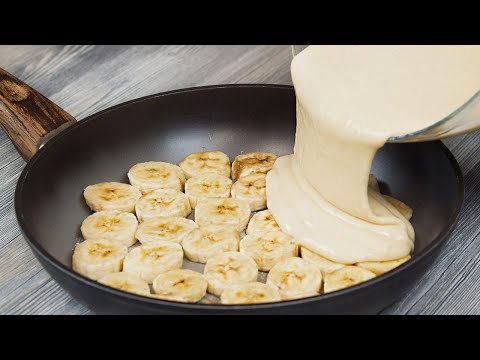 Banana cake in a pan in 15 minutes! Quick and tasty recipe