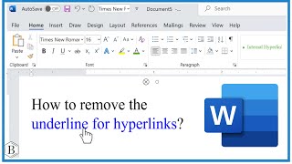 Remove Underline from Hyperlinks in Microsoft Word