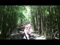 Hiking up Pipiwai Trail thru Bamboo Forest ending at Waimoku Falls in Haleakala NP, Maui