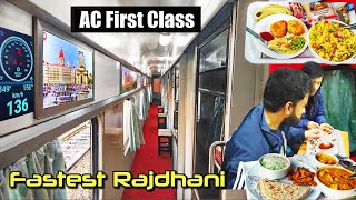 Full Journey in FIRST AC Coupe of MUMBAI RAJDHANI Express • Food interiors speedy vlog