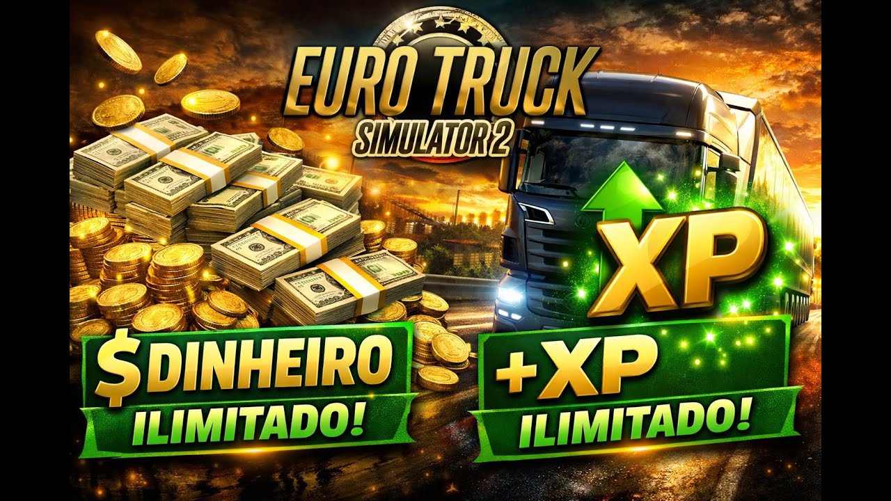 COMO COLOCAR DINHEIRO E XP NO EURO TRUCK SIMULATOR 2 SIMPLES E RÁPIDO