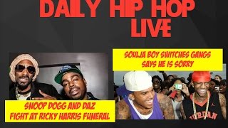 Snoop Dogg Daz GET INTO A fight AT RICKY HARRIS Funeral Soulja Switch gangs Says Sorry LIVE