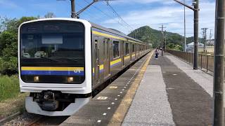 209系2100番台マリC604編成安房勝山発車