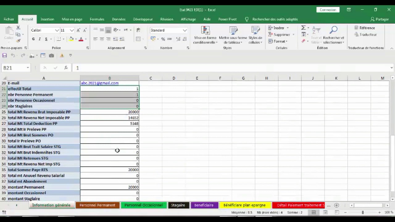etat 9421 etat traitement et salaire EDI ها كيفاش  اقبلها ليك السيستيم بدون مشاكل