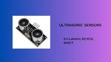 ULTRASONIC SENSOR | SMART SENSORS AND DEVICES | SNS INSTITUTIONS