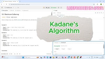 Leetcode 53: Maximum Subarray | Kadane’s Algorithm Explained in Java | Sliding Window Pattern #dsa
