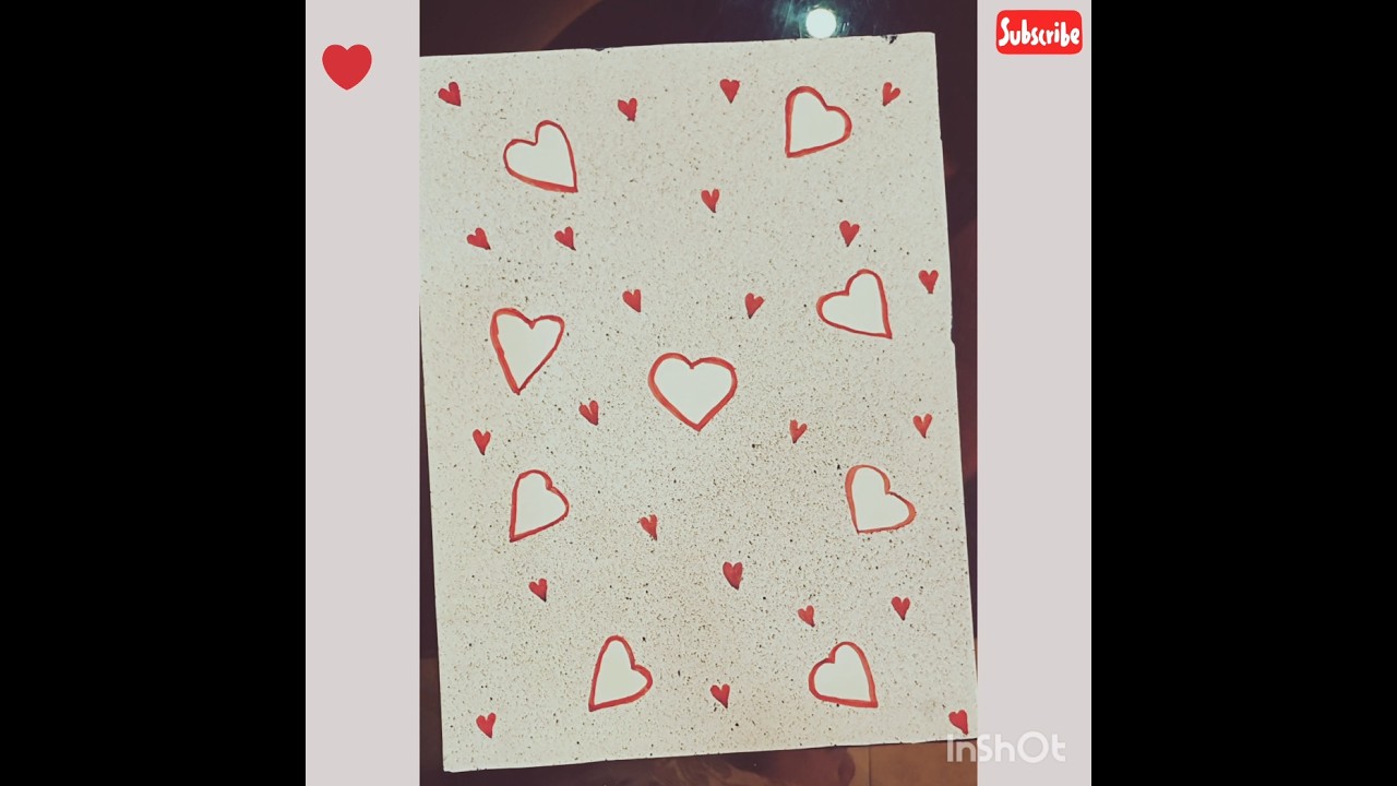 Beautiful Heart❤️ Pattern Paper Art with Brush Painting! 