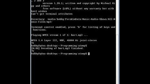 YadBash using mpg123 to play music file