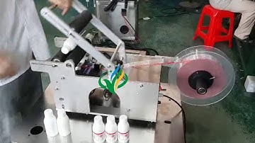 semi auto adhesive labeling machine for clear label pet bottle label applicator labeling apparatus