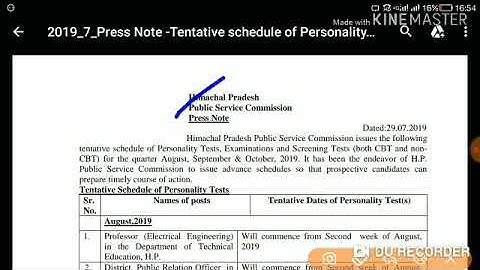 HP Allied Services Pre Tentative Exam Date 2019 !