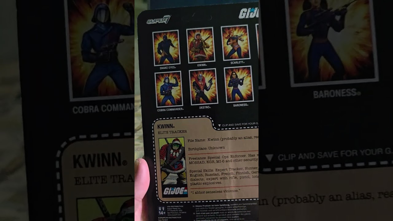 Gi Joe super 7 reacton figure of Kwinn 