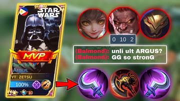 MOONTON THANKS FOR THIS NEW ITEM BUILD FOR ARGUS!!! ARGUS UNDERRATED BUILD | MOBILE LEGENDS