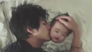 A Boy With Cute Little Baby Actually He Look Like Tae