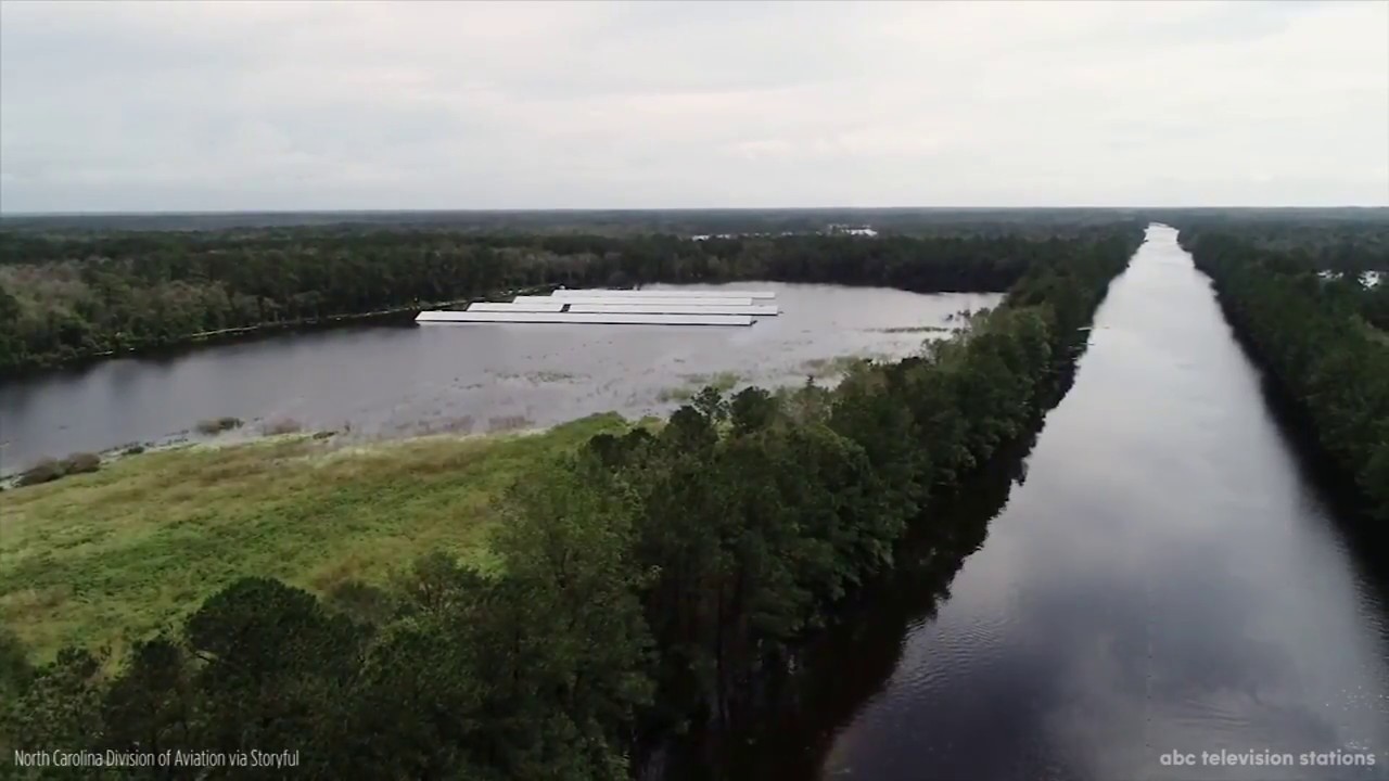 i405 DRONE VIDEO: I-40 completely flooded after Florence
