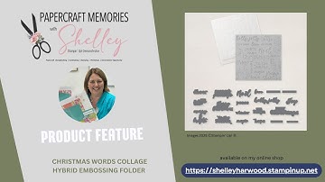 Christmas Word Collage Hybrid Embossing Folder