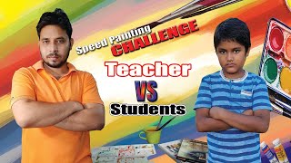 Speed Painting challenge Teacher vs students | scenery drawing competition | Pastel color challenge