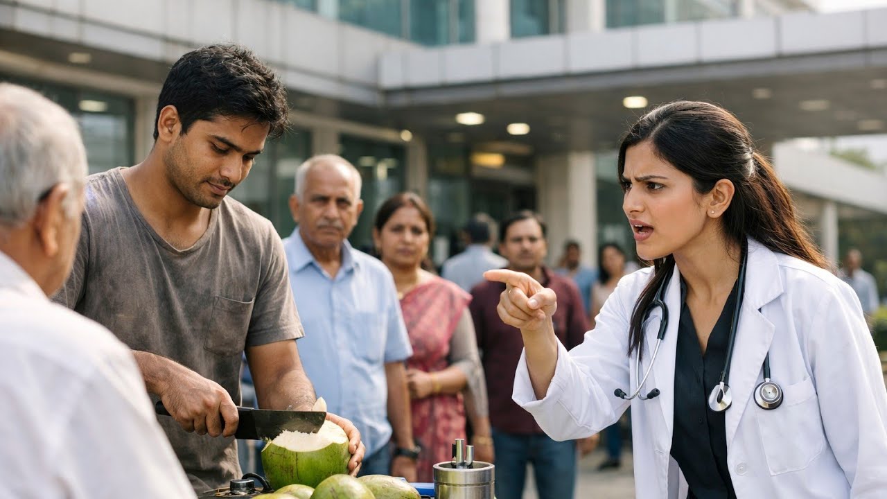 हॉस्पिटल के बाहर नारियल पानी बेच रहे लड़के को… लड़की डॉक्टर ने गरीब समझ कर किया अपमान, फिर जो हुआ 😱