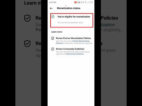 Check Monetization Status