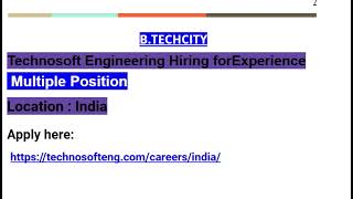 Technosoft Engineering Hiring For Experience Candidate