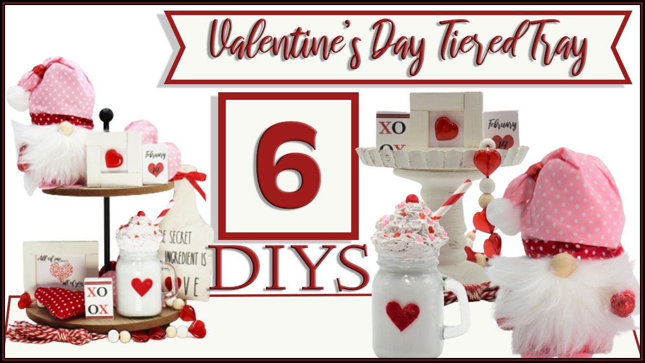 ❤ Dollar Tree Valentine's and more | 6 Valentine Tiered Tray DIYS ❤