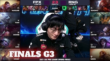 FPX vs RNG - Game 3 | Grand Finals LPL Spring 2021 playoffs | FunPlus Phoenix vs Royal Never Give Up
