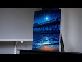 Painting a Full Moon in the Night Sky with Waves on the Beach (Acrylics) - Paint with Ryan!