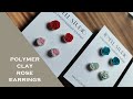 🌹 Polymer Clay Rose Earrings Tutorial - 🌹 How to Make Mini Stud Rose Earrings