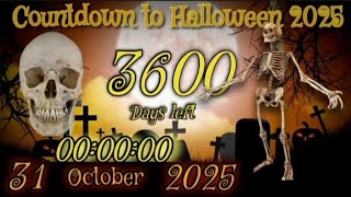 1 Hour=3,600 Seconds/Days Countdown (Halloween from 23 Dec 2015 to 31 Oct 2025) With Halloween music