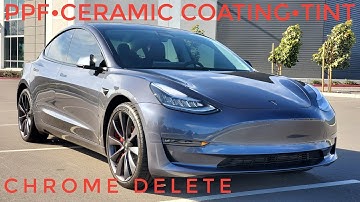 Tesla Model 3 - Paint Protection Film, Tint, Ceramic Coating, Chrome Delete!