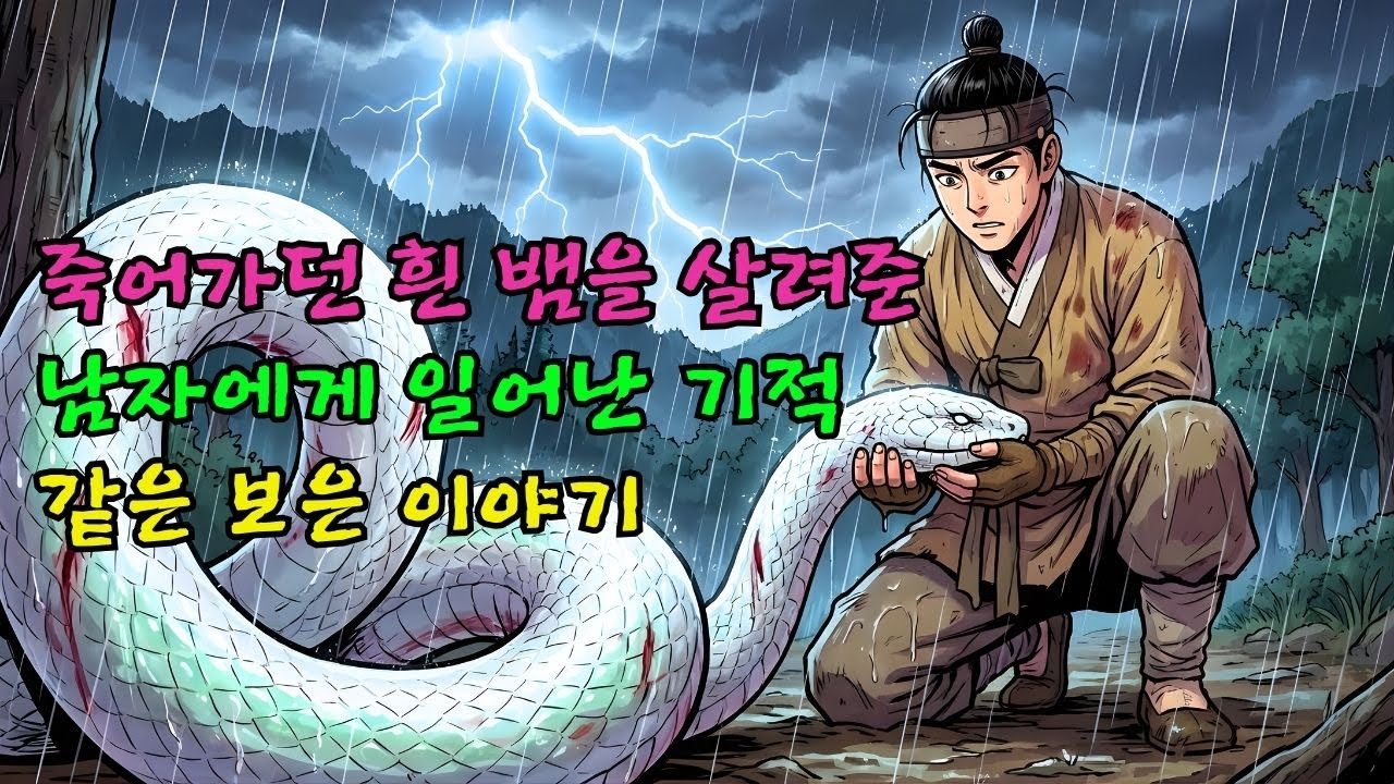 폭풍우 속에서 하얀 뱀을 구한 농부… 다음 날 새벽, 그의 집 앞에 나타난 신비한 처녀 | 야담 |옛날이야기 |민담 |전설 | 설화