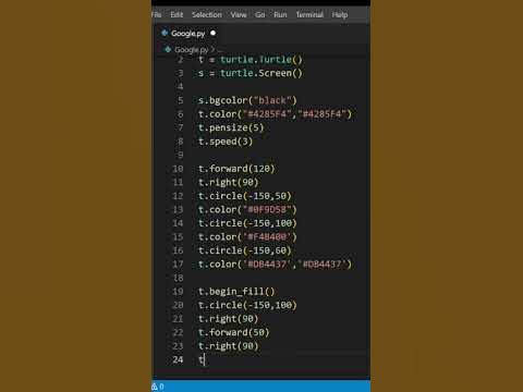 Create a Google Logo in python 🔥| python turtle graphics | #shorts # ...